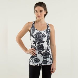 Lululemon Cool Racerback in Brisk Bloom Black White